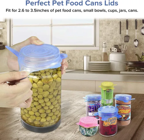 Vista 6 de Longzon Tapas elásticas de silicona, paquete de 12 fundas pequeñas, reutilizables y duraderas para almacenamiento de alimentos, para tazas, tazones