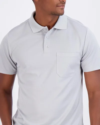 Vista 3 de Real Essentials Paquete de 3 Polo de manga corta para hombre con cuello seco y bolsillo - Activo Casual (disponible para tallas grandes y altas)
