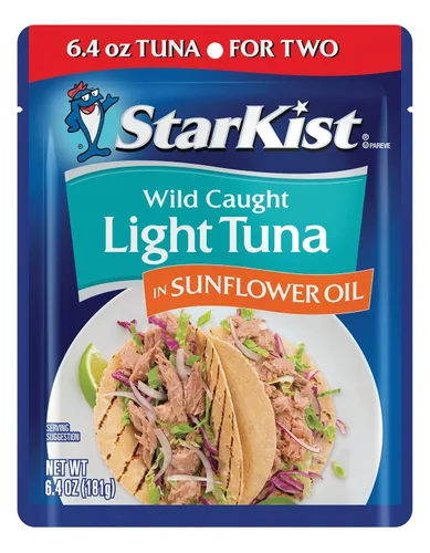 Vista 18 de StarKist 17g Protein Per Serving, Ready to Eat, Wild Caught, Shelf Stable Seafood, Gluten Free, Soy Free, No Draining for Salads