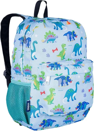 Vista 2 de Wildkin - Mochila infantil de 16 pulgadas con máscara facial (tierra de dinosaurio)