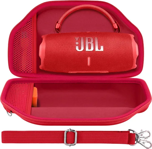 Vista 2 de Carcasa rígida roja+cubierta de silicona roja para altavoz Bluetooth JBL Charge 6