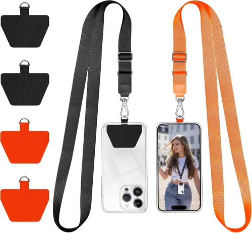 Vista 11 de Doormoon Cordón para teléfono, correa ajustable universal para el cuello, para llaves, insignias de identificación, cordón para teléfono celular