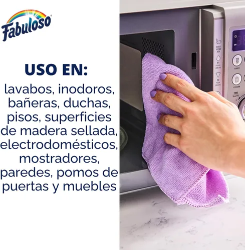 Vista 6 de Fabuloso Limpiador multiusos y limpiador de suelos, concentrado 2 veces, aroma a lavanda, 56 onzas líquidas