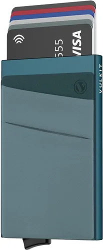 Vista 7 de VULKIT Card Holder with Money Pocket Pop Up Wallet RFID Blocking Slim Metal Bank Card Case Holds 5 Cards and Notes