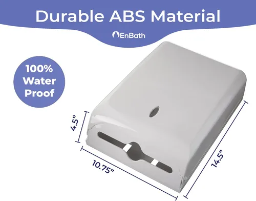 Vista 5 de Dispensador de Toallas de Papel Comercial para Montaje en Pared, Sostiene 500 Toallas de Mano Multipliegue, Tripliegue, Z Pliegue, C Pliegue