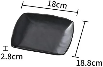 Vista 2 de 3 platos de melamina negro mate de 7 pulgadas para ensalada y cena