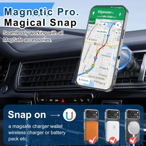 Vista 4 de Funda con diseño magnético para iPhone 11, compatible con MagSafe [protección contra caídas de grado militar] cubierta protectora de lente