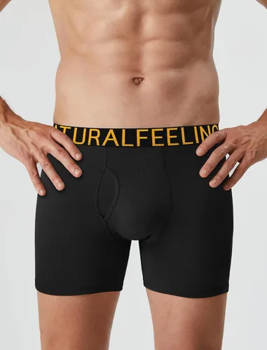 Vista 3 de Natural Feelings - Calzoncillos tipo bóxer para hombre, con 5 piezas, algodón suave, ropa interior abierta