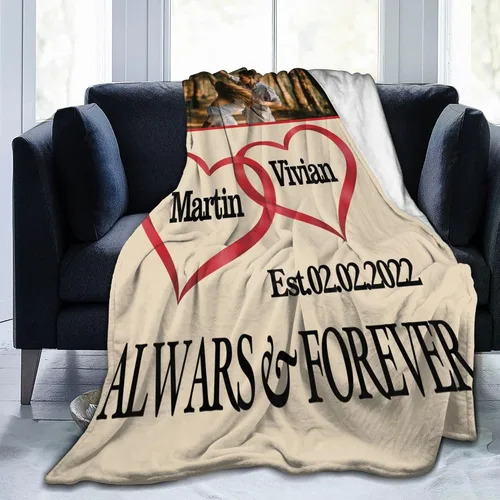 Vista 14 de JCETUNO Regalos personalizados de San Valentín para él y ella, mantas personalizadas con foto, mantas de fotos personalizadas, mantas de fotos
