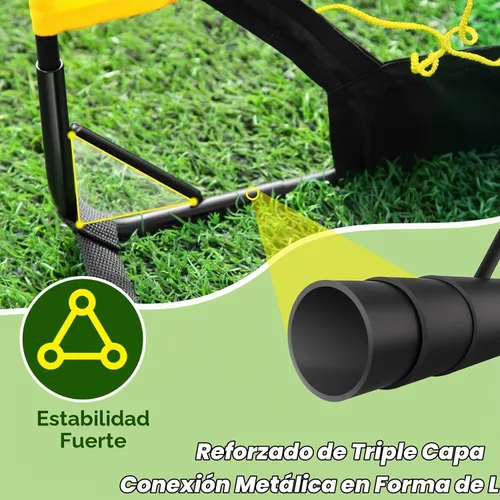 Vista 5 de Happy Jump Portable Soccer Goal 7x5 & 5x3.6 FT, Large-Frame Training Net Great for Kids Ages 6-14 Skill Development, Ideal for Backyard Park