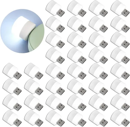 Vista 13 de Luces USB de noche, mini bombilla LED, enchufable, blanco cálido, compacto, ideal para dormitorio, baño, guardería, pasillo, cocina, coche, luz
