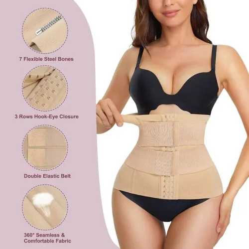 Vista 4 de RDSIANE Entrenador de cintura para mujer, moldeador de cuerpo, control de abdomen, faja deportiva debajo del busto, corsé para entrenamiento