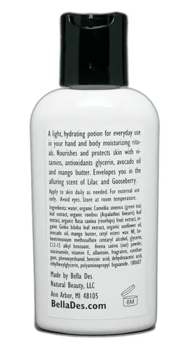 Vista 2 de Juego de tamaño de prueba de viaje Lilac and Gooseberry Loción, gel de baño, exfoliante y crema de manos y pies Productos de tamaño de viaje