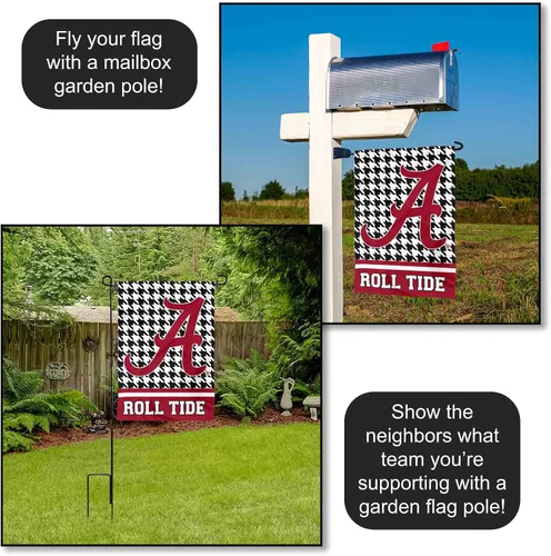 Vista 4 de Bandera de jardín Alabama Crimson Tide Houndstooth