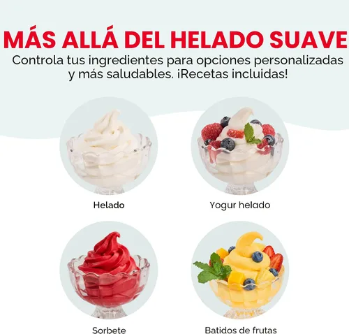 Vista 4 de Dash Máquina de helado suave Yogur congelado, sorbete y gelato – Máquina de helado de encimera para el hogar con tazón congelador, canal