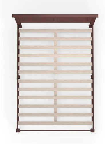 Vista 7 de Cama de plataforma de madera maciza estilo cabaña en tamaño matrimonial - Cereza clásica