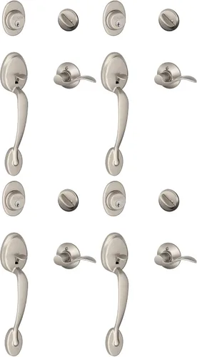 Vista 16 de SCHLAGE - Manija de cilindro único Plymouth y picaporte Flair para mano izquierda, bronce envejecido (F60 PLY 716 FLA LH)