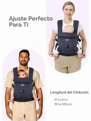 Vista 9 de bonoch EaseFit - Portabebés para recién nacidos a niños pequeños, perilla de ajuste para desarrollo saludable de la cadera del bebé, correa