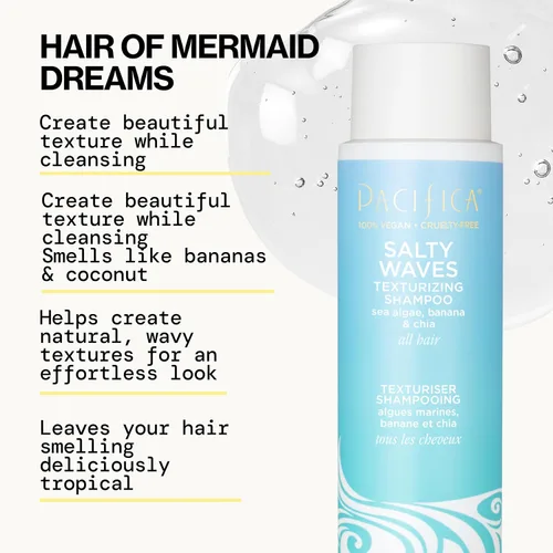 Vista 5 de Pacifica Salty Waves - Champú texturizante, textura playera, aspecto desordenado, estilos de cabello, cuidado hidratante del cabello con vitamina B