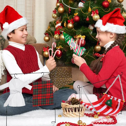 Vista 4 de Liitrsh Juego de 8 accesorios de elfo de Navidad con cohete, saco de dormir de Navidad, suéter, albornoz, orejeras, bufanda, columpio, hamaca