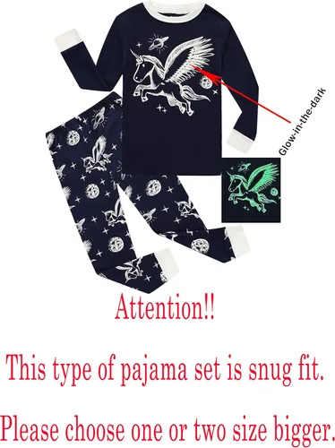 Vista 2 de Family Feeling - Conjunto de pijama de 2 piezas para niñas pequeñas, 100% algodón, pijamas para niñas grandes