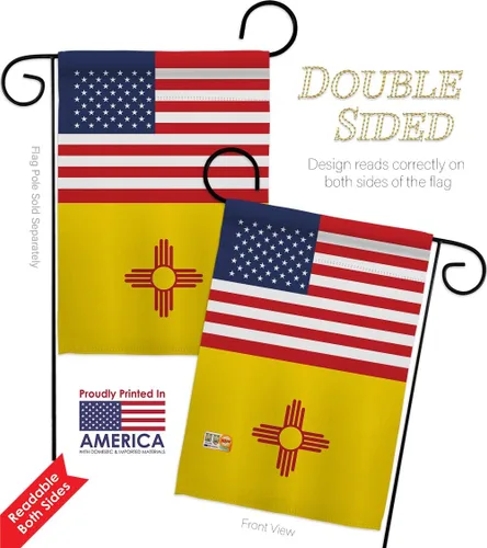 Vista 5 de US New Mexico Garden House Flags Set Americana States USA American Territories Republic Country Particular Area Small Decorative Gift Yard Banner