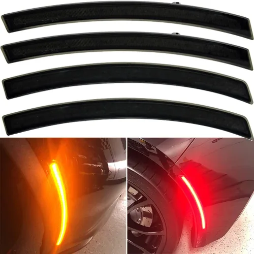 Vista 9 de Corvette C7 Luces Reflectoras LED de Parachoques para Chevy Corvette C7 2014-2019 Lámparas de Señal de Giro Traseras LED Rojas Lámparas de Freno
