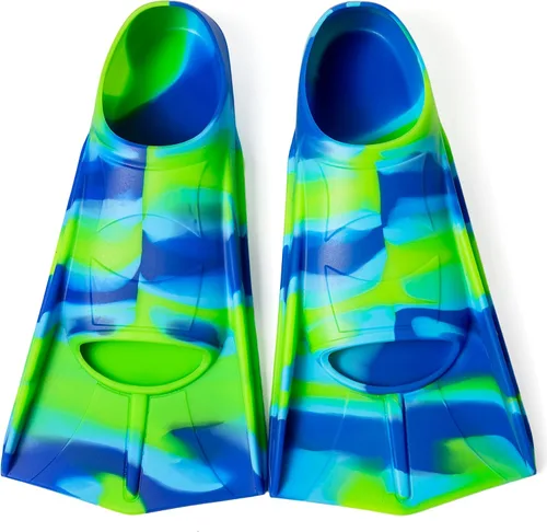 Vista 18 de Aletas de Natación para Niños, Aletas Cortas Cómodas para Natación de Vueltas y Entrenamiento para Niños, Niñas, Niños, Principiantes