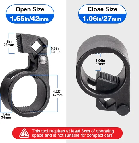 Vista 3 de Llave hexagonal universal para varilla de acoplamiento interior, herramientas de reparación y extracción de 27-42mm para coche, camión, vehículo