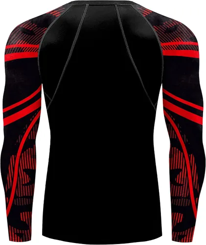 Vista 4 de Camiseta de protección solar UPF 50+ para hombre, manga larga, BJJ Jiu Jitsu, fitness, correr, pesca, natación