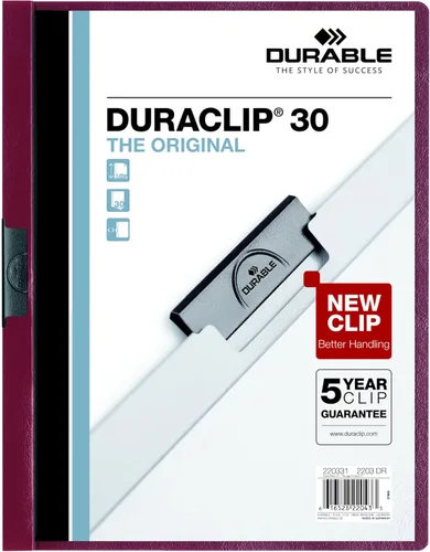 Vista 10 de DURABLE Cubierta de vinilo DuraClip con clip, carta, capacidad para 30 páginas, transparente/azul oscuro (220307)