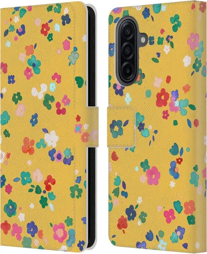 Vista 106 de Head Case Designs Officially Licensed Ninola Ditsy Flowers Yellow Nature Bold Leather Wallet Case Compatible with Samsung Galaxy A07 4G