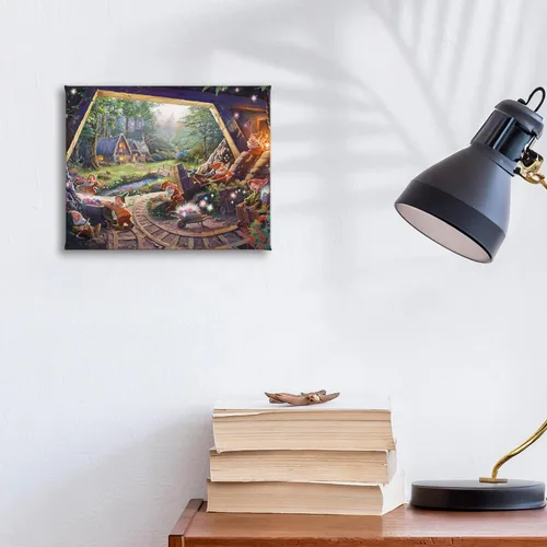 Vista 2 de Thomas Kinkade Studios Snow White and the Seven Dwarfs - Lienzo envuelto en galería (8 x 10 pulgadas)