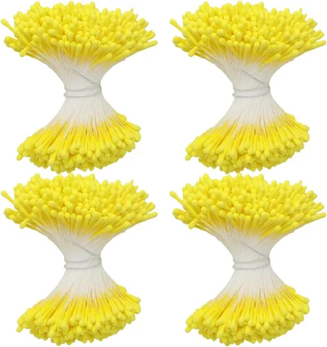 Vista 8 de HAHIYO 1000 piezas de 0.039 in negro perla doble cabeza flor Pistilo para hacer flores, decoración de álbumes de recortes, mini hecho a mano
