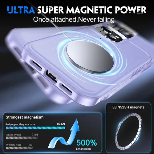 Vista 2 de Redpepper Funda magnética para iPhone 13 [compatible con MagSafe] [protector de pantalla de vidrio] [protección contra caídas de grado militar]