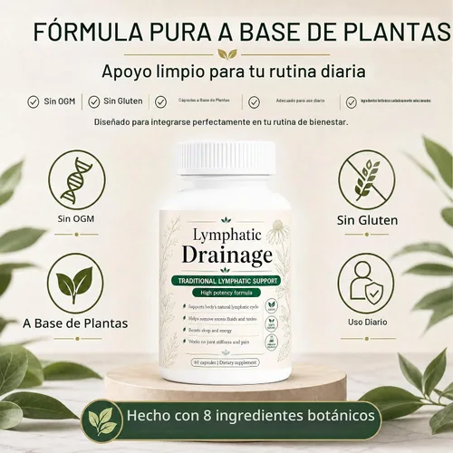 Vista 2 de Kavifo Cápsulas de drenaje linfático, suplementos herbales naturales con extracto de diente de león, bardana, algas y equinácea, apoya la reducción