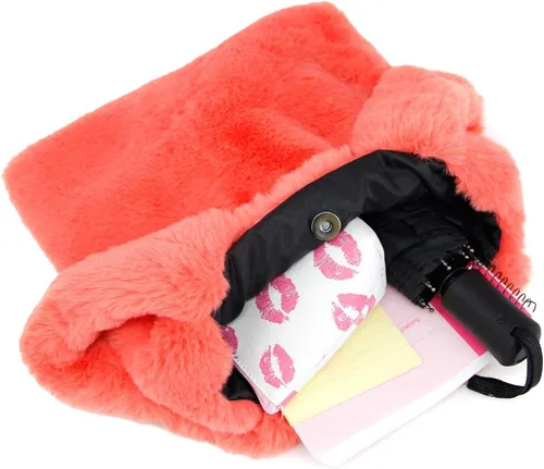 Vista 5 de Bolso de mano de moda de muñeca holgada con correa de piel sintética suave