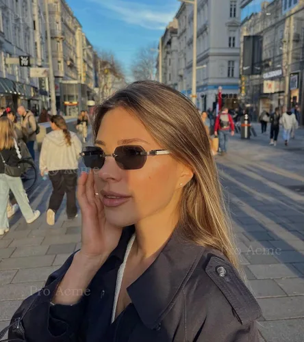 Vista 3 de Pro Acme Gafas de sol rectangulares sin montura para mujer, gafas cuadradas Y2K, sin marco