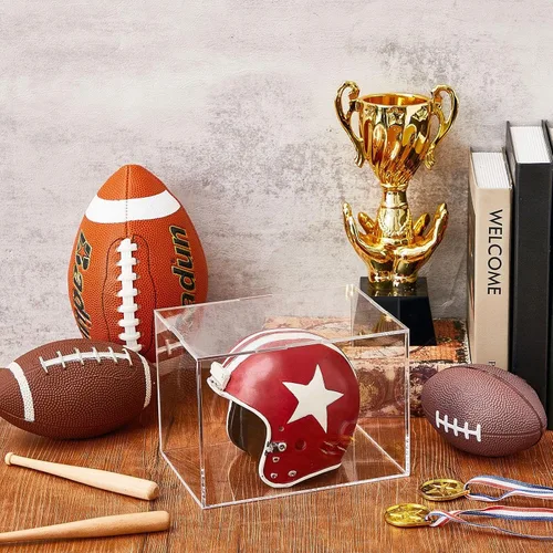Vista 4 de Taiyin Mini Helmet Display Case, Clear Acrylic Protection Holder