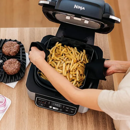 Vista 10 de Ninja Foodi Pro 5 en 1 con sonda inteligente integrada para uso en interiores, freidora de aire de 4 cuartos, para asar, hornear, deshidratar