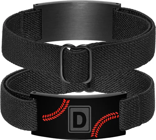 Vista 53 de Regalos de béisbol para niños y hombres, entrenador, equipo, niños, jugador, inicial, con letra A-Z, pulseras de béisbol, regalos de fiesta