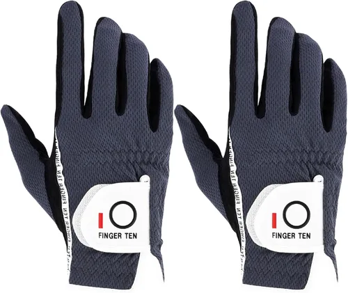 Vista 12 de FINGER TEN Guantes de golf para hombre para golfista diestro o zurdo, agarre para lluvia, valor 2 unidades, guante de golf para mano izquierda