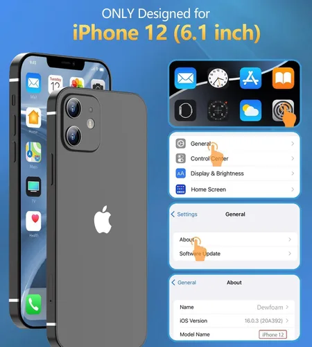 Vista 2 de Funda impermeable diseñada para iPhone 12, cuerpo completo, a prueba de polvo, a prueba de golpes, protector de pantalla integrado
