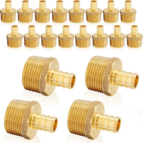 Vista 14 de 2 accesorios HeSun PEX, adaptador NPT macho de 3/4 pulgadas de crimpado x 1