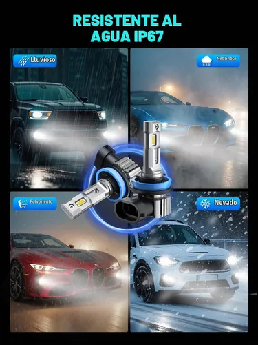 Vista 6 de RCJ H11 Bulbs, 16000LM Super Bright 6000K Cool White