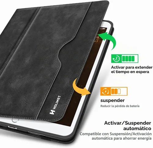Vista 4 de H HOLIMET Funda para iPad de 9ª generación (2021) iPad de 8ª/7ª generación Negro