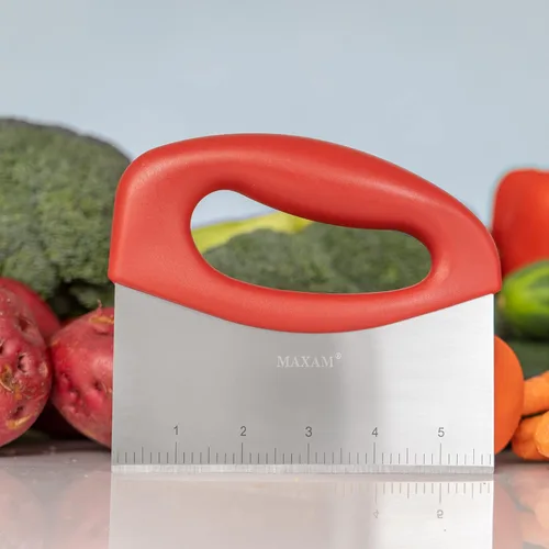 Vista 2 de Herramienta raspadora de alimentos de acero inoxidable, accesorio de cocina multiusos para picar, hornear, pasteles, cortar masa y raspar bancos
