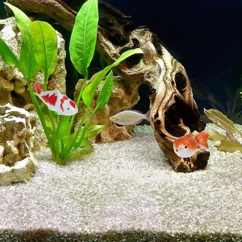 Vista 4 de BESPORTBLE Figuras de peces de porcelana, flotadores de pecera, estatua de pez de cerámica, decoración de bolas, decoración de acuario, criatura