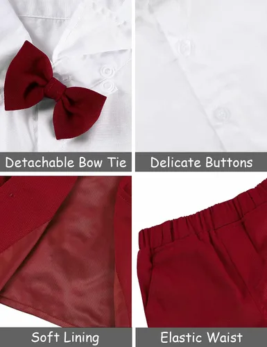 Vista 42 de A&J DESIGN Conjunto de traje de caballero para niños pequeños, 3 piezas, camisas, chaleco y pantalones