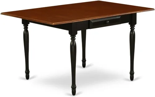 Vista 2 de HomeStock Mesa de comedor rectangular Mediterranean Mingle Monza de 36 x 54 pulgadas con 2 hojas caídas en acabado negro y cereza, adecuada